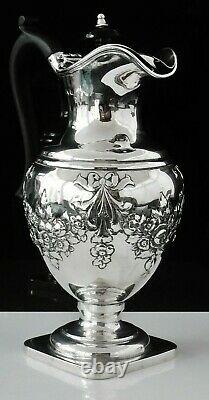 Antique Silver Claret Jug Ou Vin Aiguière, Chester 1899, Nathan & Hayes