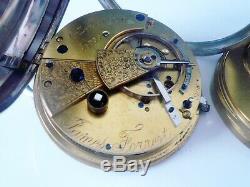 Antique Silver Fusée Pocket Watch, James Forrest De Glasgow, Poinçonnés 1883