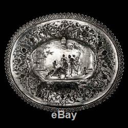 Antique Silver Solid 19thc Victorian Magnifique Sideboard Dish, J S Hunt C. 1838