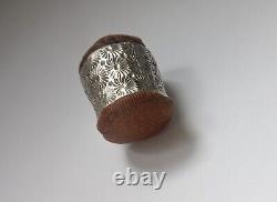 Antique Solide Silver Etui Emery Pincushion C1900