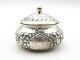 Antique Sterling Silver Repousse Vanity Jar Trinket Box Chased Wjb & Co Braitsch