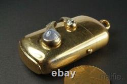 Antique Victorian 18k Gold Diamond & Star Sapphire Match Safe / Vesta Case C1891