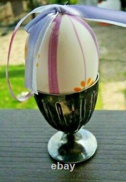 Antique Victorian C. 19e Solide Silver 800 Ag. Egg Cup