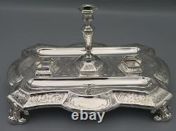 Antique Victorian Silver Enkwell Superbe Lon 1851
