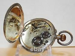 Antique Victorian Silver Français Lady's Pocket Watch & Français Glass Cas Endommagé