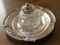 Antique Victorian Silver Inkwell. Londres 1882