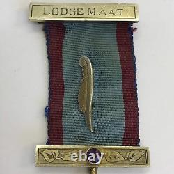 Antique Victorian Solid Silver 1883 Masonic Jewel / Médaille Lodge Maat Améthyste
