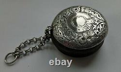 Antique Victorian Solid Silver Scottish Chatelaine Pin Cushion, Edimbourg 1860