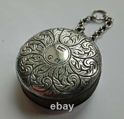 Antique Victorian Solid Silver Scottish Chatelaine Pin Cushion, Edimbourg 1860