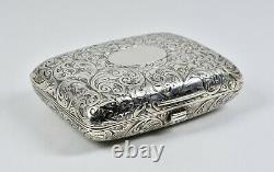 Antique Victorian Solid Silver Snuff Box, (thomas Johnson I, 1880)