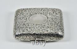 Antique Victorian Solid Silver Snuff Box, (thomas Johnson I, 1880)
