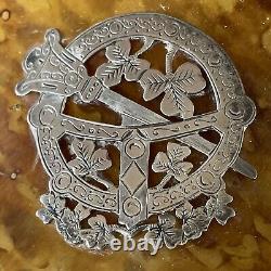 Antique Victorian Sterling Silver Celtic Décoration Shamrocks, Plus