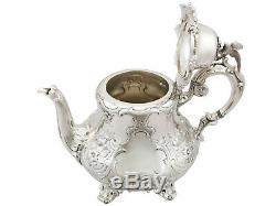 Antique Victorian Sterling Silver Teapot 1856 733g Hauteur 22.3cm Largeur 15,3 CM