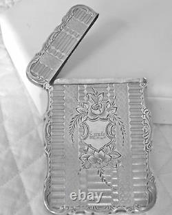Antique Victorien Daté De 1870 Enlish Solid Silver Calling Case Gravé Annie