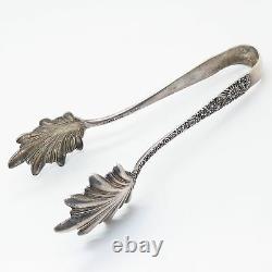 Antique Victorien S. Kirk & Sons Repousse Sterling Silver Ice Serving Tongs