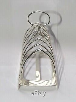 Antique Victorienne 155g Argent Sterling Solide Toast Rack Six Section Sheff 1890