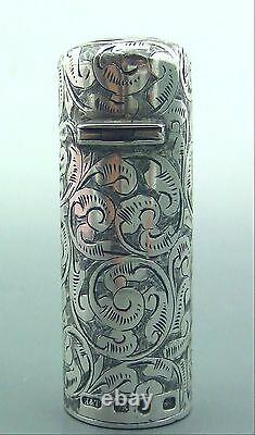 Antique Victorienne Cased Silver Parfum Bouteille Hilliard - Thomason