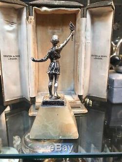 Argent Massif Antique Romaine Figure Statue En Boîte Birmingha 1912 Par Denton & Down