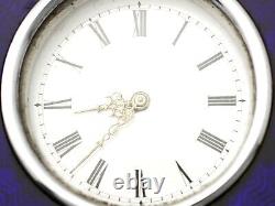Argent Sterling Horloge De Voyage / Compass Antique Victorien Hauteur 8,8cm