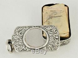 Argent Victorienne Fob Case & Miniature Dictionnaire Par Sampson Mordan & Co Hm 1893