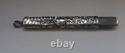 Art Anticique Nouveau Solide Chatelaine Silver Pencil Titulaire C1900