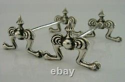 Art Nouveau English Solide Sterling Silver Cutlery Rests 1898 Victorian 38g