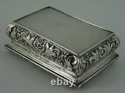 Belle boîte à tabac de table en argent massif de l'époque victorienne à Birmingham en 1840