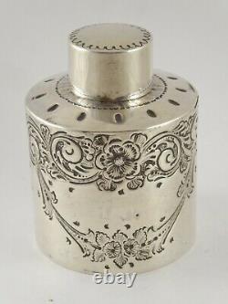 Bon Victotrian Solide Sterling Silver Tea Caddy Canister Atkin Bros 1894 76g