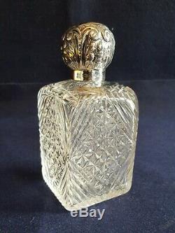 Bouteille De Parfum En Argent Massif Et Cristal. Cartographie Et Webb. Londres. 1893. Grand