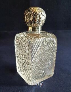Bouteille De Parfum En Argent Massif Et Cristal. Cartographie Et Webb. Londres. 1893. Grand