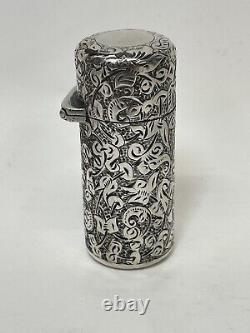 Bouteille de parfum en argent massif de l'époque victorienne, antique, Sampson Mordan, Londres 1893.
