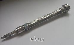 CRAYON RÉTRACTABLE EN ARGENT MASSIF VICTORIEN ANCIEN, c1900