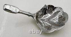 Caddy Spoon Sterling Silver Victorian Birmingham 1856 Hilliard & Thomason