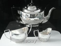 Cased Antique Silver Bachelor Tea Set, Joseph Gloster, Birmingham En 1897