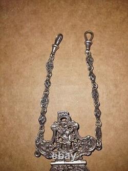 Chatelaine en argent anglais victorien orné (68 grammes)