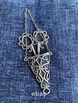 Ciseaux de chatelaine en argent sterling victorien antique