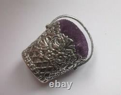 Coussin En Argent Massif Chatelaine Pin, Sheffield Silver Hallmarked