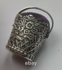 Coussin En Argent Massif Chatelaine Pin, Sheffield Silver Hallmarked