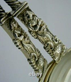 English Victorian Sterling Silver Serving Spoons 1889 Antique Apostles 128g