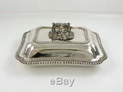 Exceptionnel Victorian Silver Entree Plat Londres 1855 Armoiries 1580g Canada