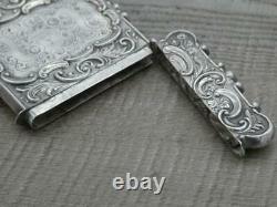 Exquise Victorian Sterling Silver Card Case Trinity Church New York C1855