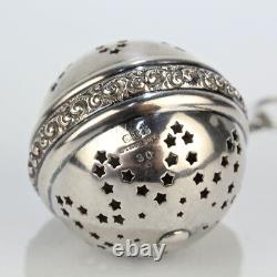 Fine Antique Reed & Barton Victorian Sterling Silver Tea Ball Ou Infuser Sl