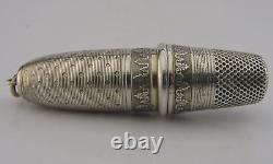French Solid Silver Combined Needle Case Thimble Etui 1880 Ouvrage D'aiguilles À Coudre