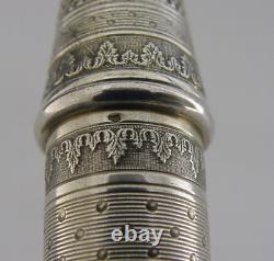 French Solid Silver Combined Needle Case Thimble Etui 1880 Ouvrage D'aiguilles À Coudre