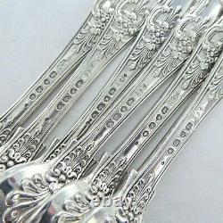 Good Antique Sterling Silver Set Of Six Fiddle Back Dessert Forks, Londres 1843
