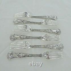 Good Sterling Silver Set Of Six Kings Pattern Dessert Fourches Londres 1853