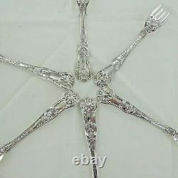 Good Sterling Silver Set Of Six Kings Pattern Dessert Fourches Londres 1853