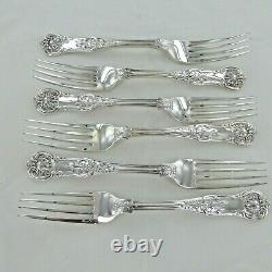 Good Sterling Silver Set Of Six Kings Pattern Dinner Fourches Londres 1853