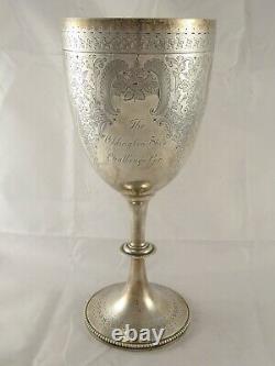 Grande Antique Victorian Solid Sterling Silver Wine Goblet Chalice Cup 1891 344 G