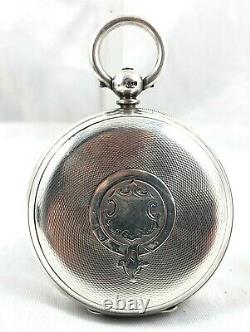 Grande Victorian Sterling Silver Fusee Working Pocket Watch Chester 1896